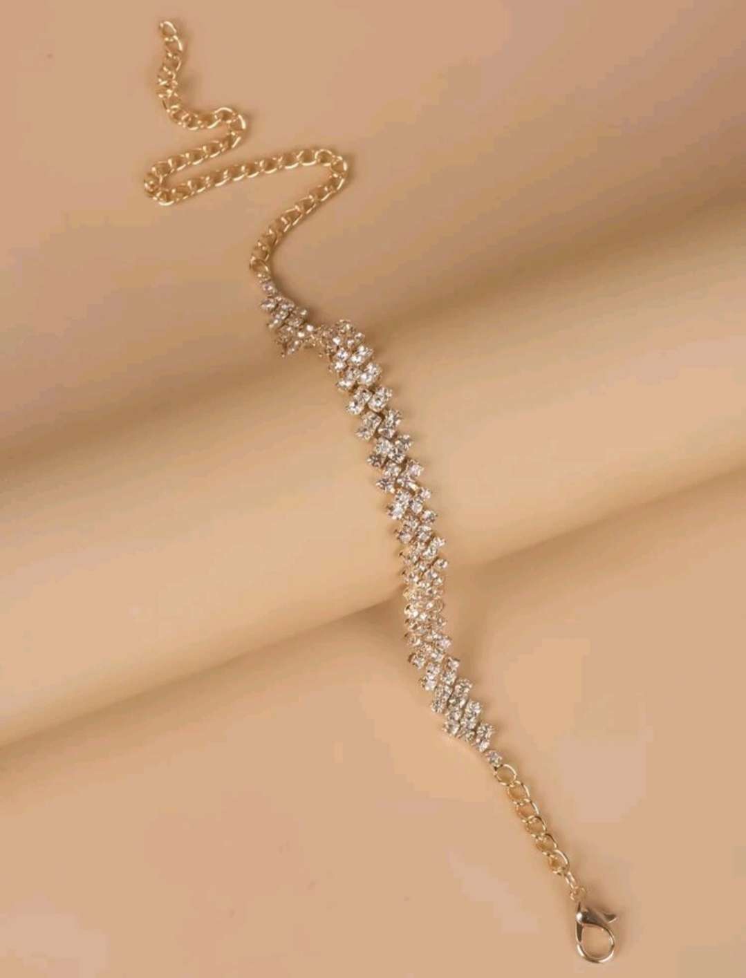 خلخال سلسلة بديكور حجر الراين