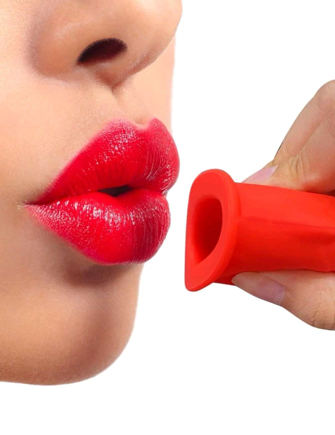 أحمر سيليكون ناعم شكل سمكة لداة لرفع الشفاه
