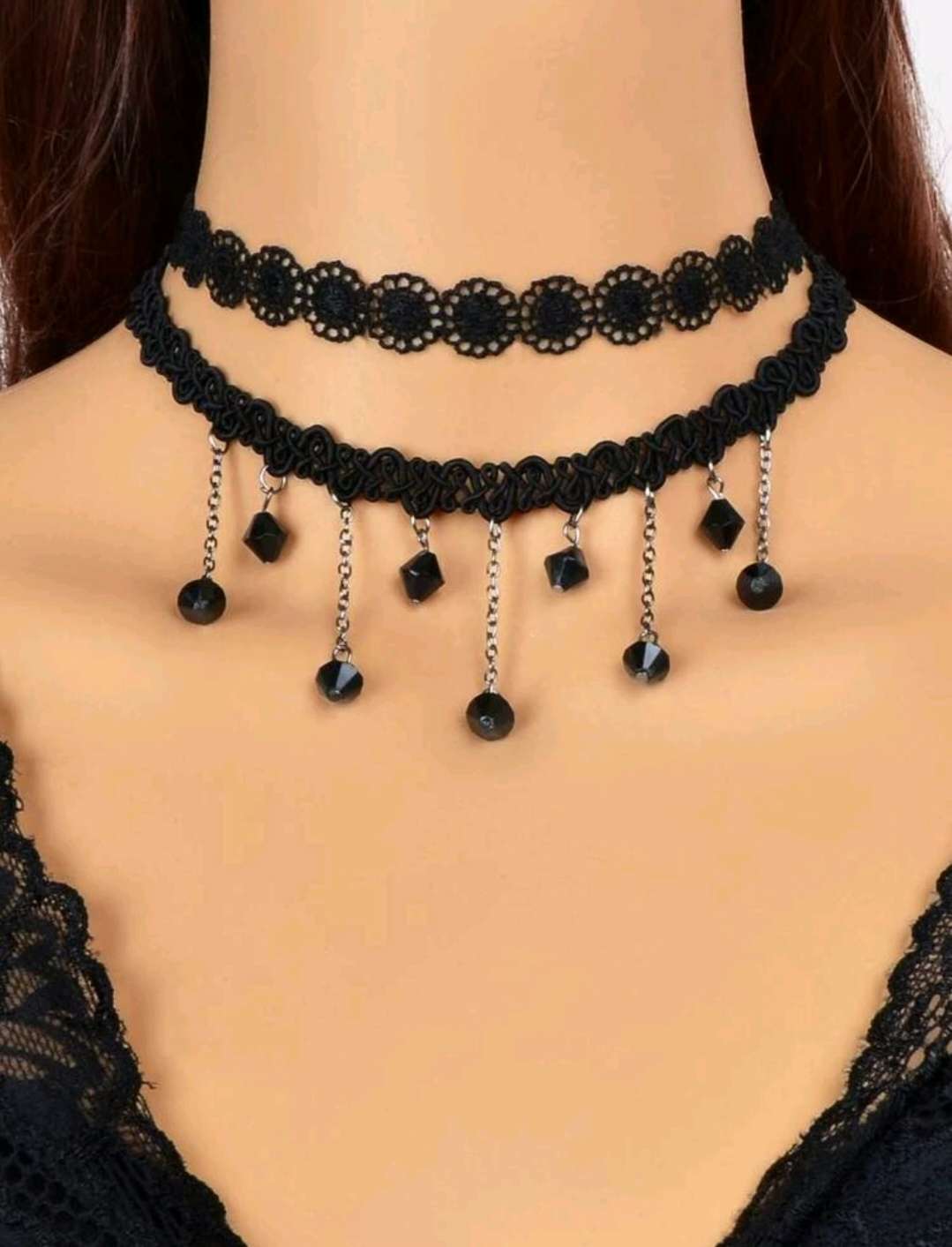 قلادة بديكور خرز 4 قطع